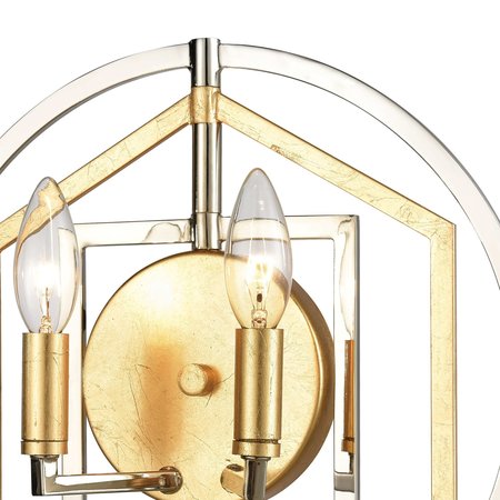 Elk Showroom Geosphere 13'' High 2Light Sconce, Polished Nickel 12260/2